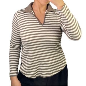 Striped Long Sleeve Polo Shirt
